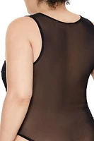 Plus Sheer Mesh Bodysuit