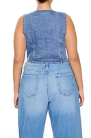 Plus Cropped Denim Vest