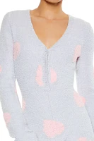 Heart Print Pajama Romper