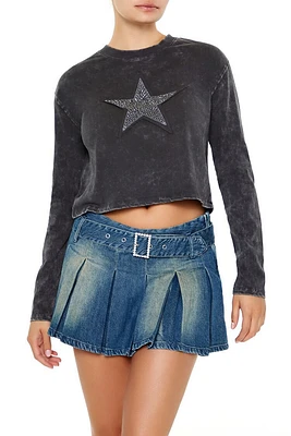 Rhinestone Star Cropped Tee