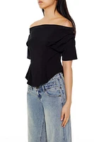Pleated Off-the-Shoulder Top