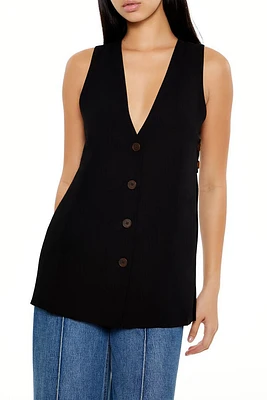 Button-Front Sleeveless Top