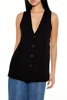 Button-Front Sleeveless Top