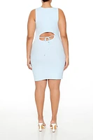 Plus Cutout Tie-Back Mini Dress