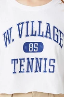 W Village Tennis Graphic Cropped Tee