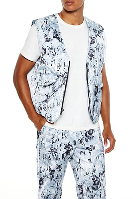 Abstract Print Cargo Vest