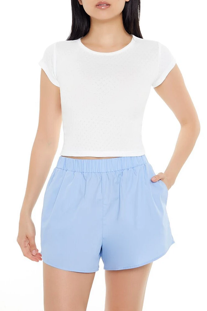 Pointelle Cap-Sleeve Baby Tee