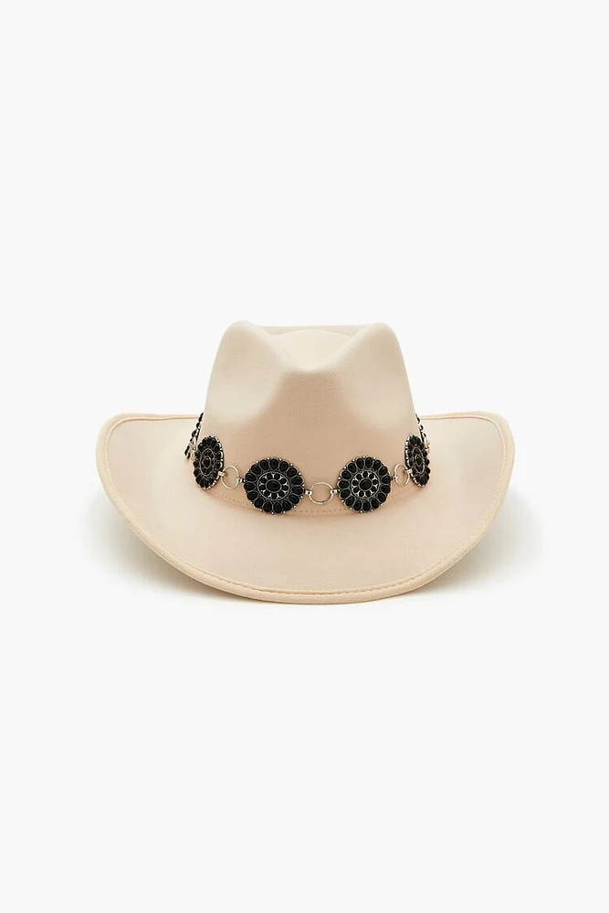 Faux Gem Chain-Trim Cowboy Hat