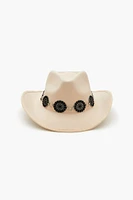 Faux Gem Chain-Trim Cowboy Hat