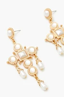 Faux Pearl Chandelier Earrings