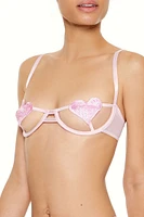 Sheer Heart Cutout Bra