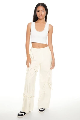 Bow Wide-Leg Cargo Pants