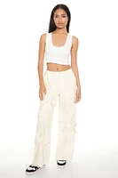 Bow Wide-Leg Cargo Pants