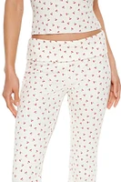 Cherry Print Flare Pants