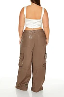 Plus Faux Leather Cargo Pants