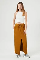 French Terry Split-Hem Maxi Skirt