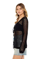 Sheer Crochet Cardigan Sweater