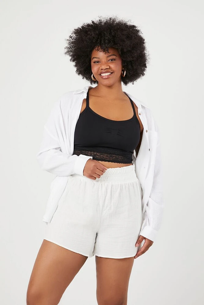 Plus Smocked Pull-On Shorts