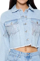 Rhinestone Fringe Denim Jacket