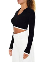 Cutout Sweater-Knit Crop Top