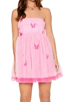 Butterfly Strapless Mini Dress