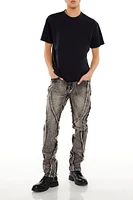 Frayed Acid Wash Skinny Jeans