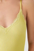 Seamless Lace-Trim Lingerie Bodysuit