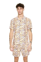 Linen-Blend Nature Geo Print Shirt