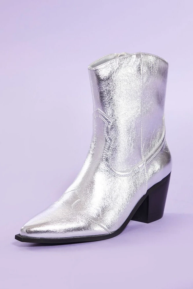 Metallic Cowboy Booties