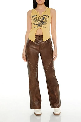 Faux Leather Cloud Wash Pants