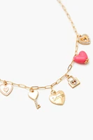 Heart Key & Lock Charm Necklace