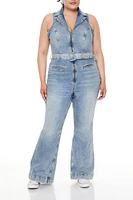 Plus Lee Denim Zip-Up Jumpsuit