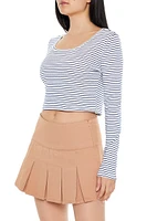 Striped Pointelle Crop Top