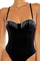 Rhinestone Fringe Lingerie Bodysuit