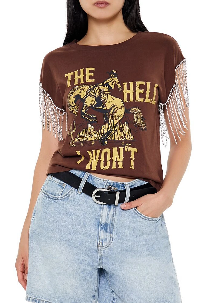 Rhinestone Fringe Cowboy Tee