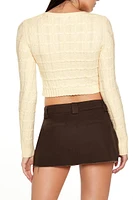 Surplice Textured Cropped Sweater