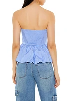 Bubble Peplum Crop Top