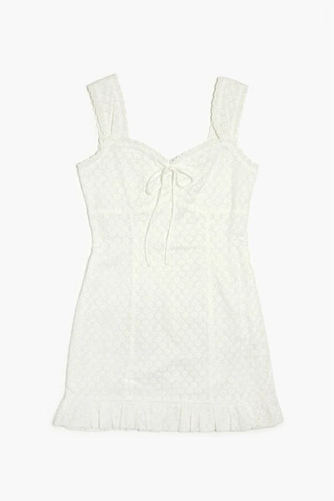 Sweetheart Ruffle-Hem Mini Dress