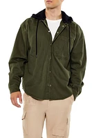 Hooded Curved-Hem Shacket