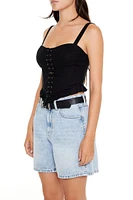 Lace-Up Bustier Tank Top