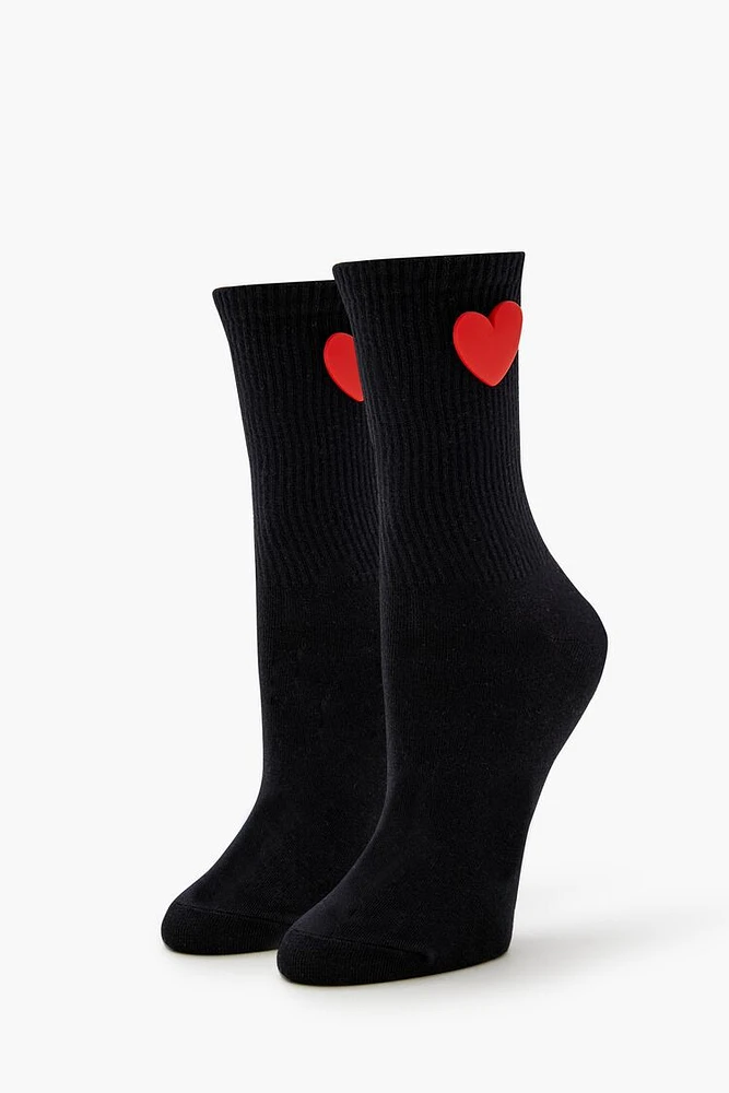 Heart Applique Crew Socks