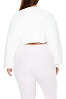 Plus Fuzzy Shrug Cardigan Sweater