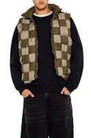 Checkered Basketwoven Vest