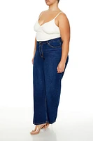 Plus High-Rise Wide-Leg Jeans