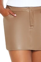 Plus Faux Leather Mini Skirt