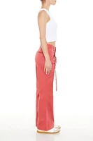 Buckled Twill Wide-Leg Pants