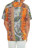 Mixed Paisley Print Rayon Shirt