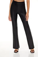 Faux Leather High-Rise Bootcut Pants