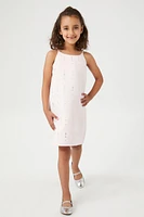 Girls Rhinestone Satin Dress (Kids)