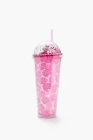 Hello Kitty Glitter Tumbler & Straw Set